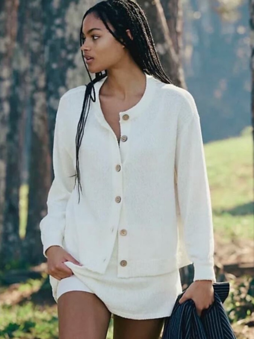Free People Beach free-est Ameena Cardigan Sweater Cream Size XS.